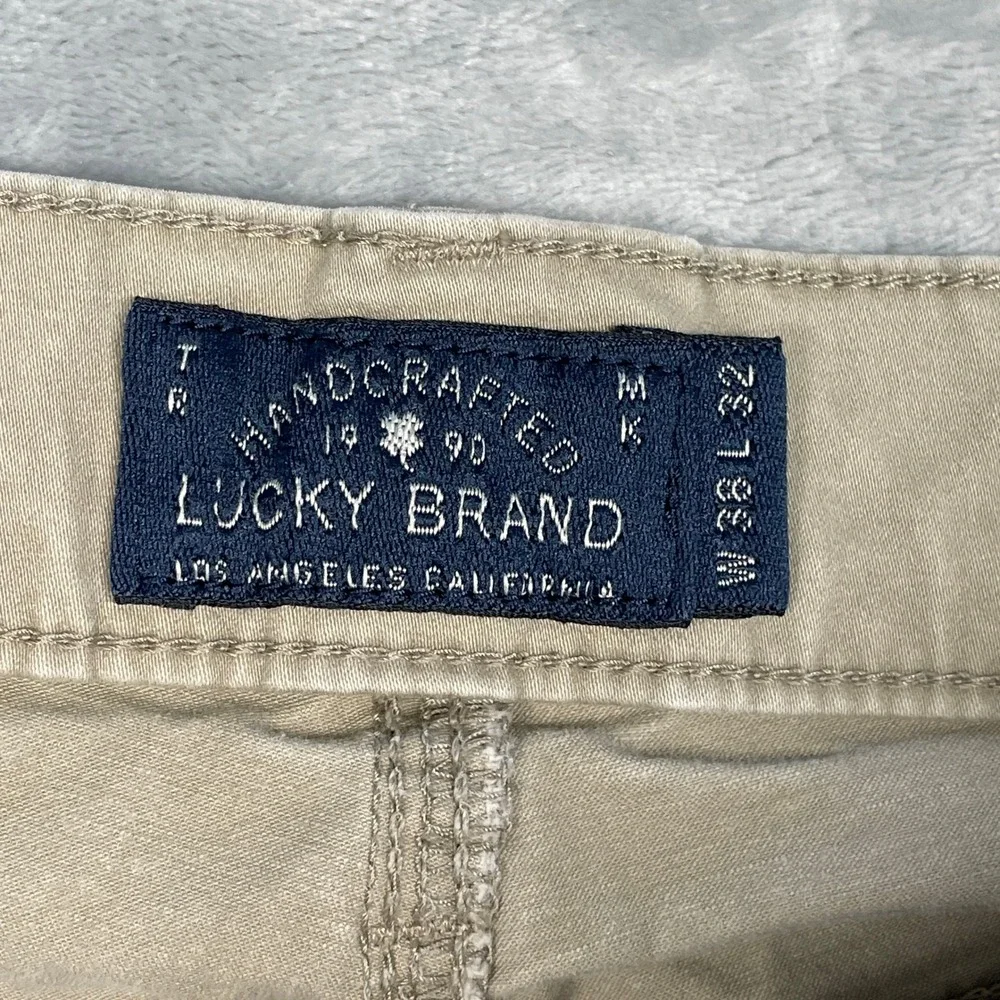 Lucky Brand 121 Heritage Slim Pants Mens 38x32 Khaki Tan Chinos
